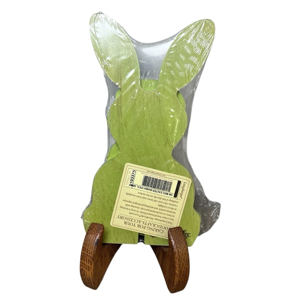 Longaberger NEW Vintage 3D WoodCrafts Pastel Green Easter Bunny 2002 Made in USA